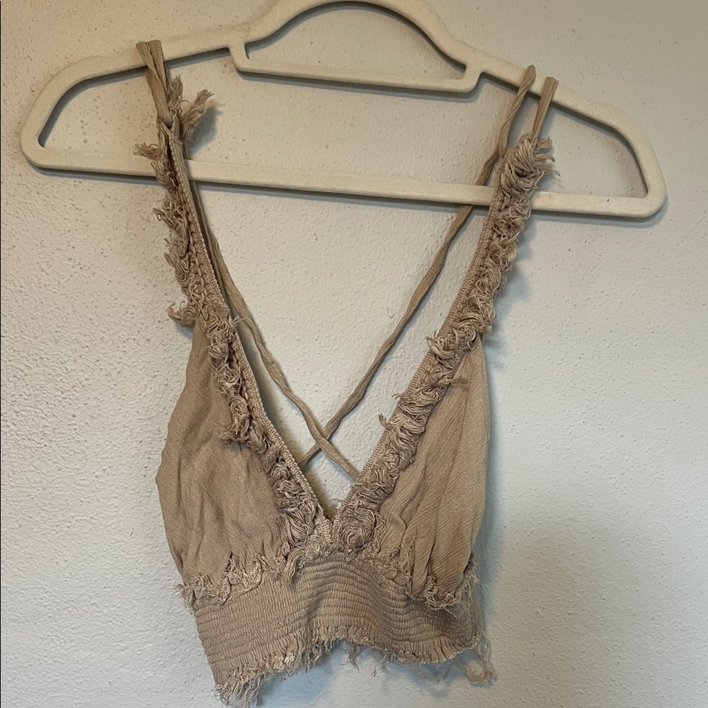 Skylar + Madison Textured Beige Bralette